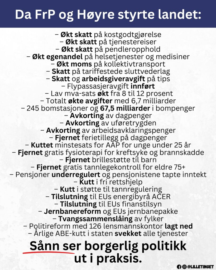 Da FrP og Høyre styrte landet
